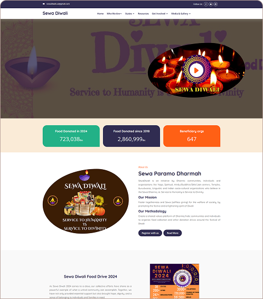 Sewa Diwali Website Interface